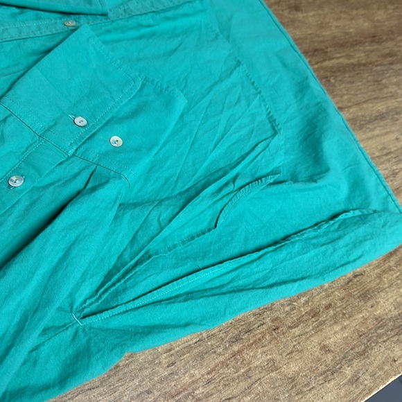Araminta James euc Anthropologie teal blue seafoam green button down blouse top - Picture 5 of 7